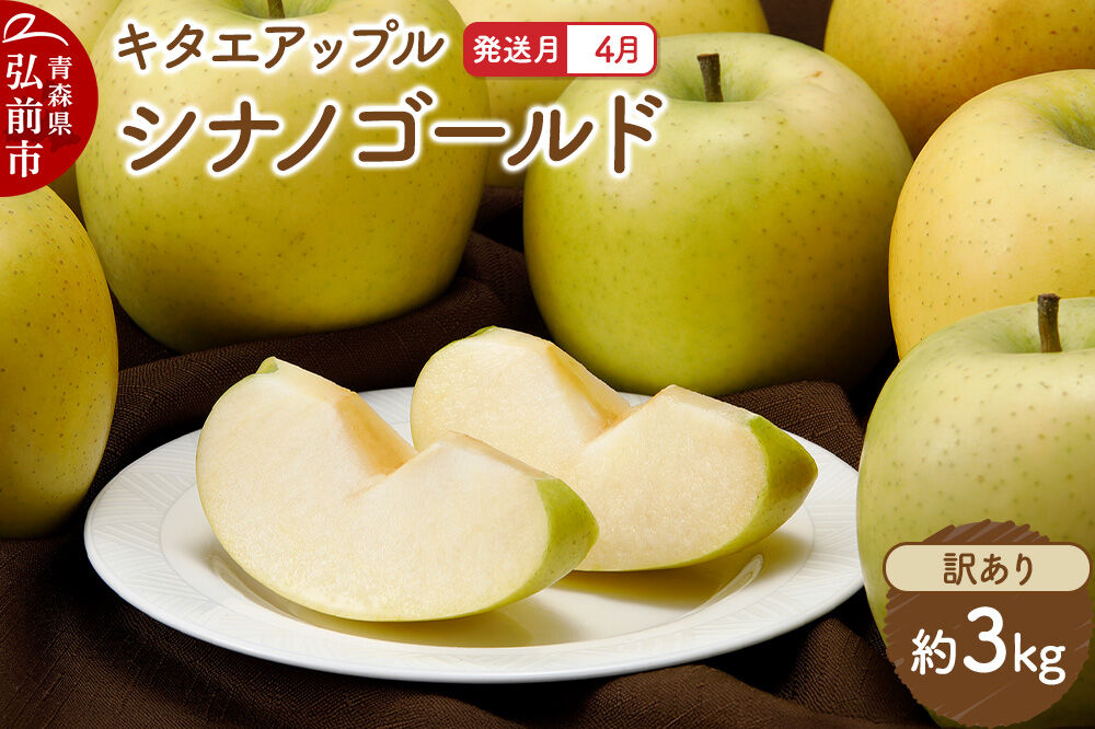 【27年4月クール便発送】りんご シナノゴールド【訳あり】約3kg【CA貯蔵】キタエアップル 先行受付 クール便 家庭用 青森県 弘前市 果物 フルーツ 林檎 リンゴ くだもの 不揃い 規格外 [先行予約 クール便 産地直送 アップル おいしい 果実 美味 甘い 黄色]