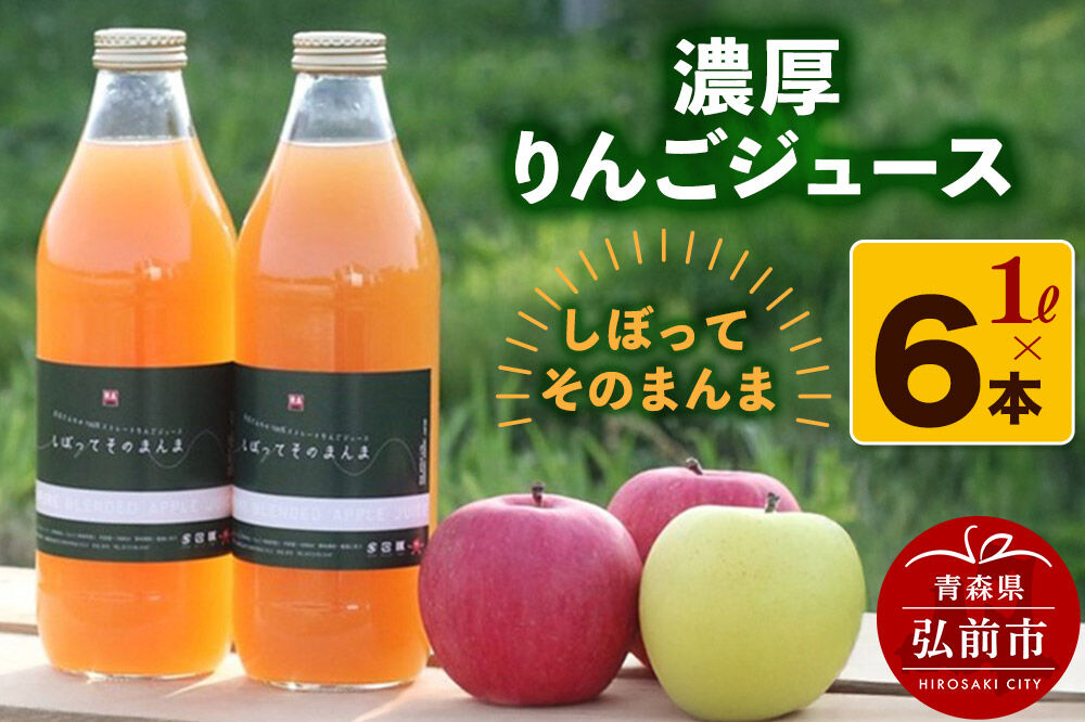 【寄附金額見直しました】濃厚りんごジュース『しぼって そのまんま』1L×6本 RED APPLE [アップル おいしい ジュース りんご 飲料 果実 果物 美味 林檎]