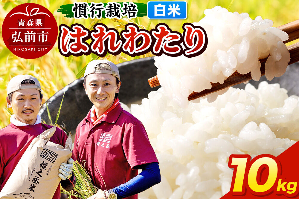 【寄附金額見直しました】米 はれわたり 10kg ［白米］ 慣行栽培 青森県産 令和7年産 [お米 東北 精米 青森県 弘前市 白米 ブランド米]