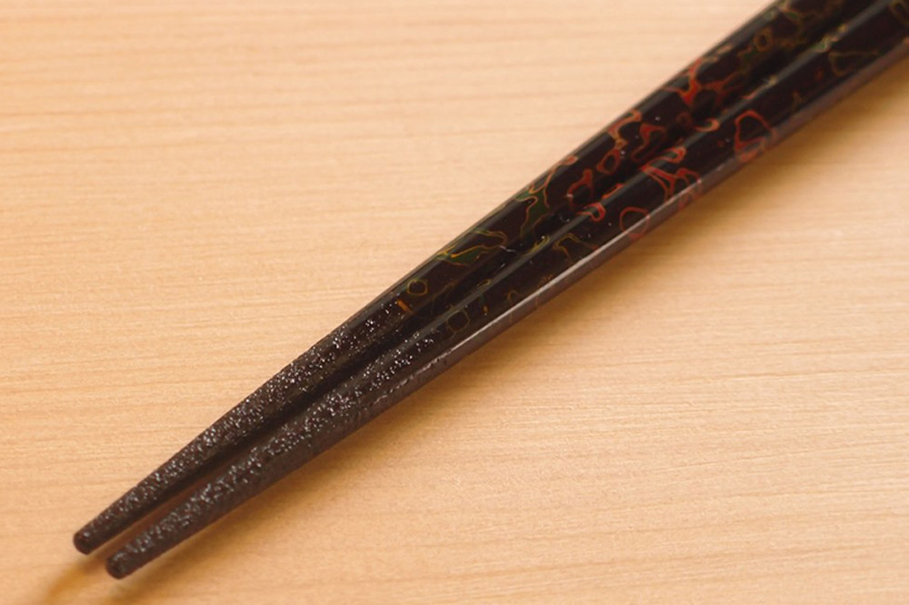 津軽塗 すべらない箸 めじゃ（唐塗 呂・大箸）