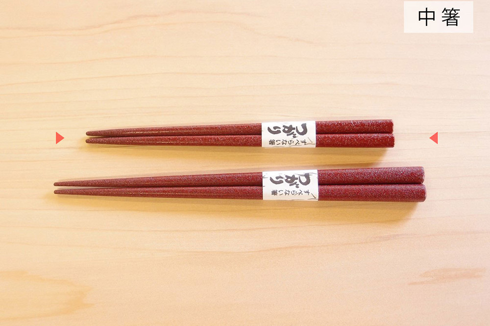 津軽塗 すべらない箸 つがり（石地塗 赤・中箸） [うるし塗り お箸 カトラリー つがるぬり つがる塗り はし 漆器 食器 青森 津軽 津軽塗 箸 和食器]