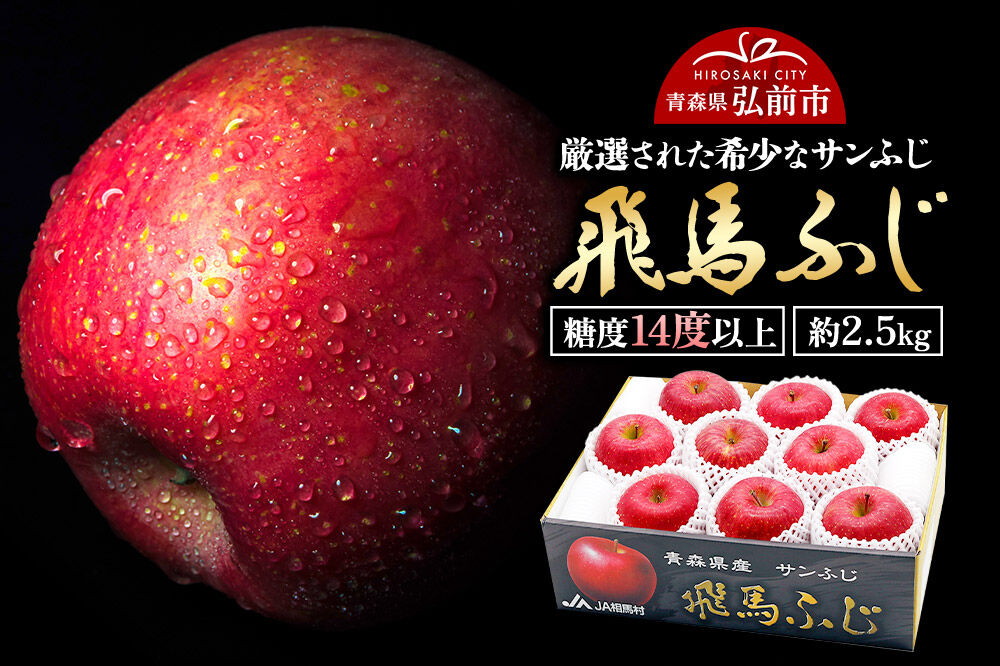 【26年12月〜発送】りんご 糖度14度以上 「 飛馬ふじ 」（サンふじ）約 2.5kg [アップル おいしい ふじ りんご 果実 果物 赤色 糖度 美味 林檎]