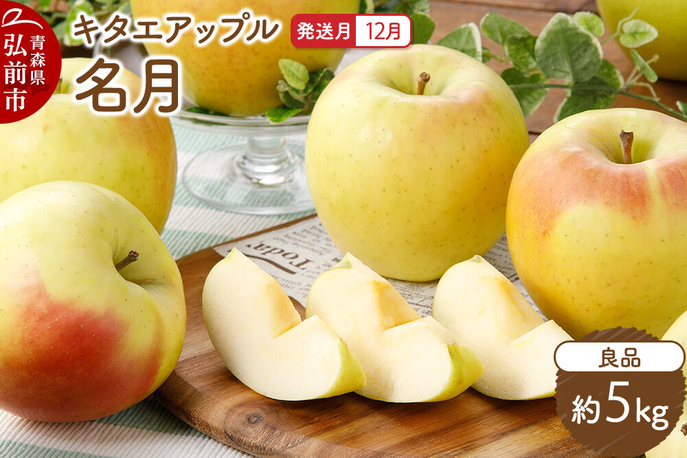 【26年12月発送】りんご 名月【良品】約5kg キタエアップル 青森県 弘前市 [先行予約 名月 りんご 贈り物 アップル おいしい 果実 果物 黄色 美味 林檎]