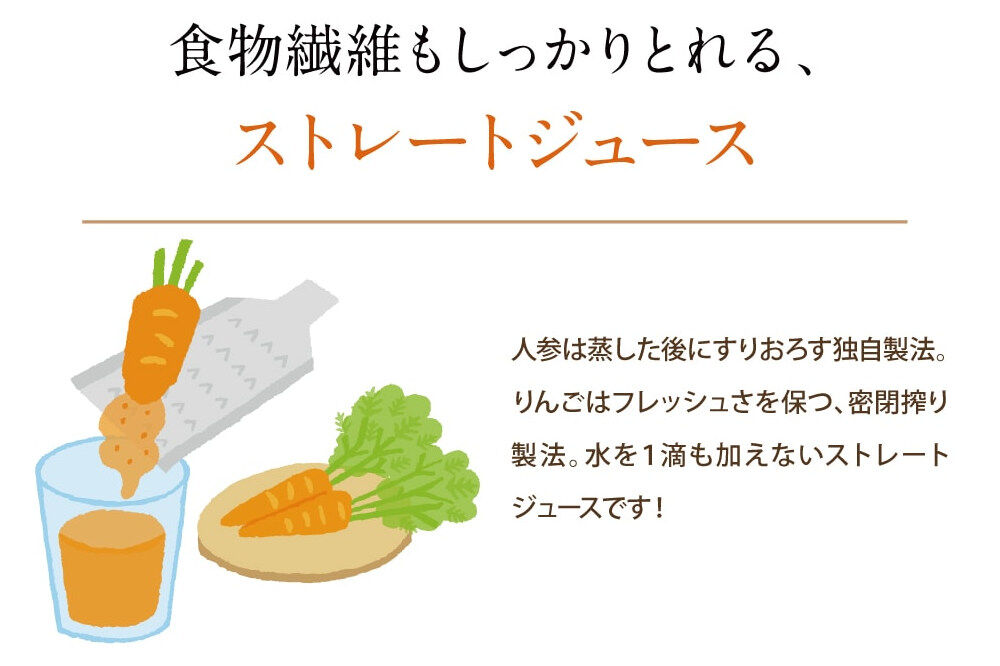 ハルメク 人参ジュース【ビン】1030g×6本 [野菜ジュース にんじんジュース 人参ジュース りんご果汁 栄養機能食品 ビタミンA 健康 砂糖不使用 甘味料不使用 保存料不使用 青森県 弘前市]