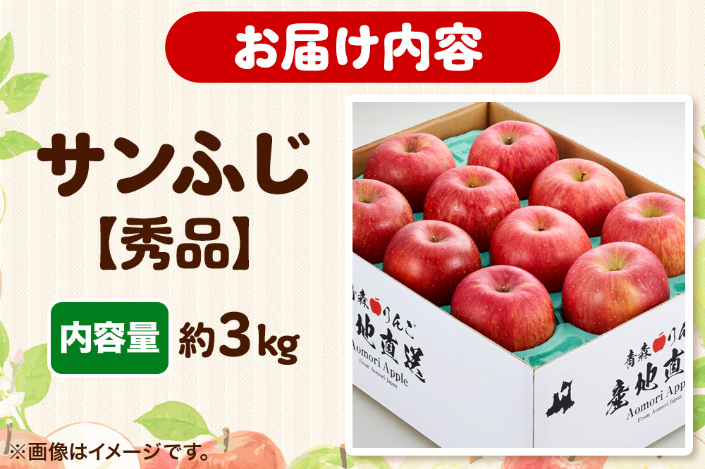 【寄附金額見直しました】りんご 【糖度13度以上】サンふじ 約3kg 【秀品】 青森県 フルーツ 果物