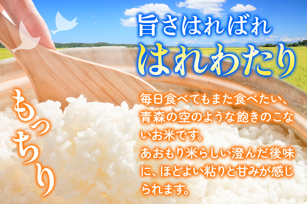 《定期便3ヶ月》新米 米 令和7年産 青森県弘前市産 はれわたり【精米】5kg（5kg×1袋）