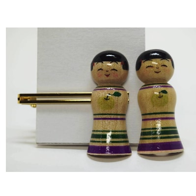 「こけス」ネクタイピン&帯留め(緑りんご)【1238405】