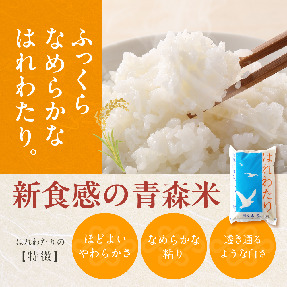 【3月前半発送】無洗米 5kg はれわたり 青森県産 【特A 米 白米 5キロ JAごしょつがる】 青森県 五所川原市