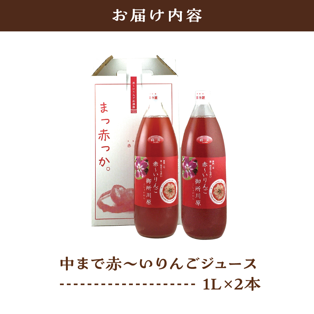 りんごジュース 中まで赤〜いりんごジュース 1L×2本 瓶 五所川原市 青森県