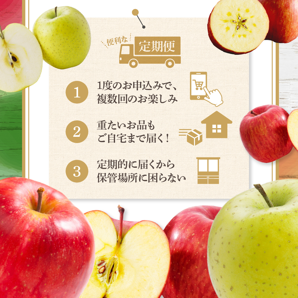 【9月発送開始】 フルーツ定期便 3回 【訳あり】 りんごづくしセット