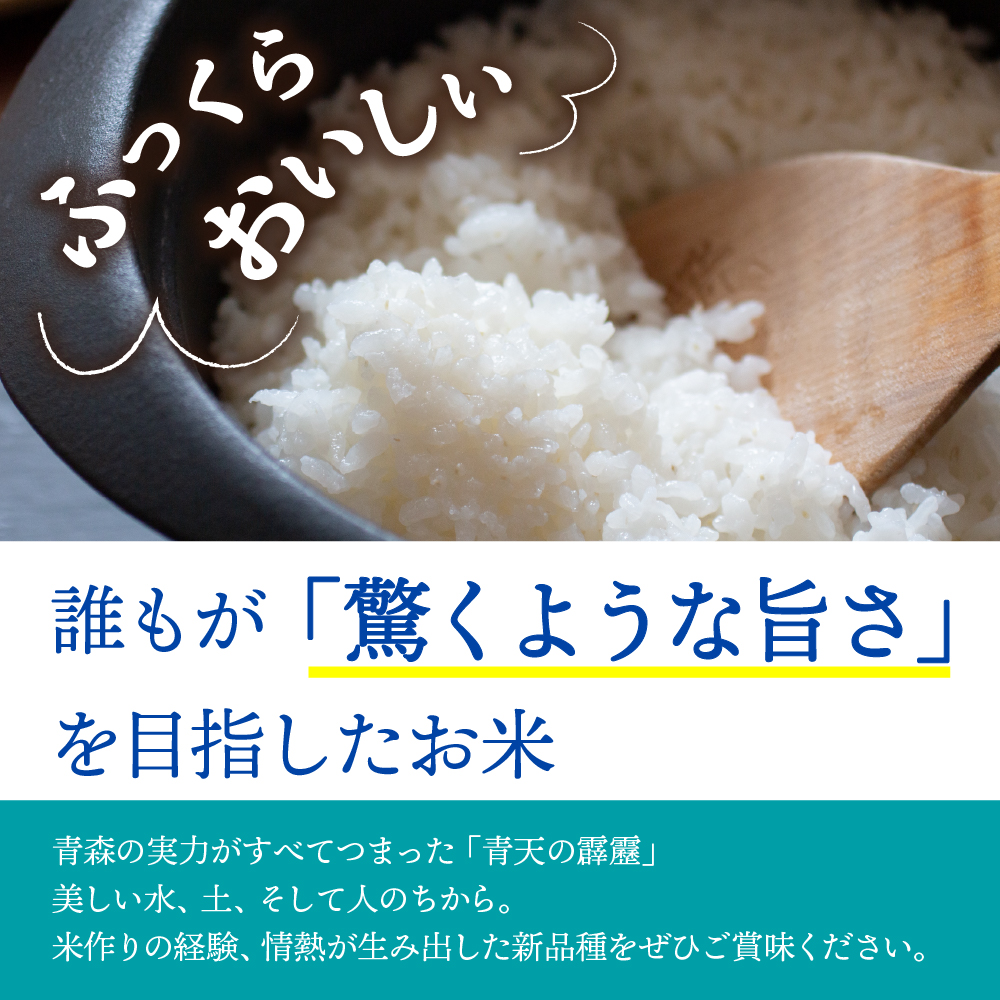 【定期便3ヶ月】 令和7年産 米 青天の霹靂 10kg 青森県産 (精米・5kg×2)