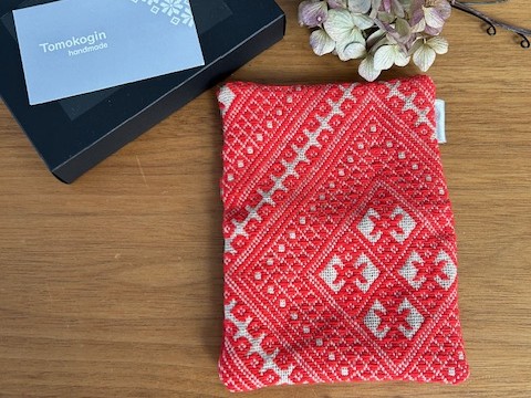 こぎん刺し 名刺入れ カードケース 【レッド 赤】