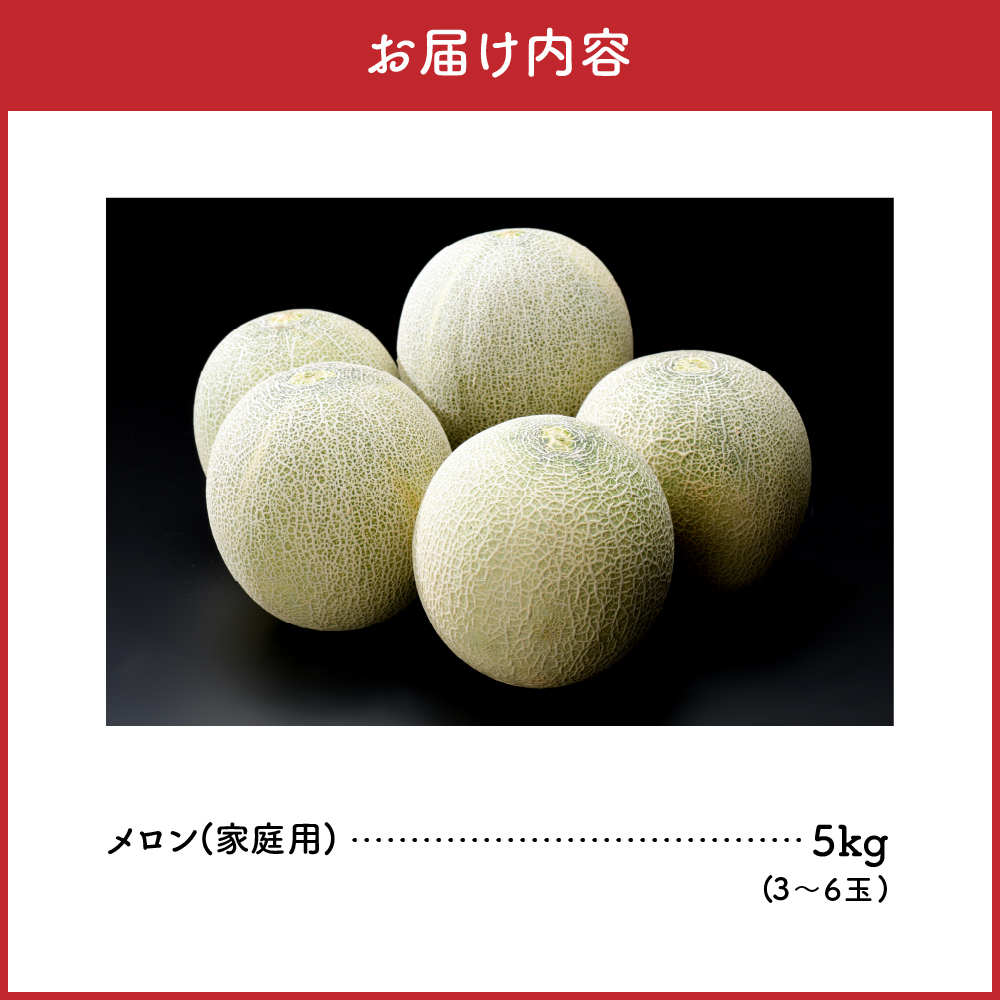 【2026年8月上旬発送】メロン 青肉 約5kg (3～6玉) 家庭用 津軽産