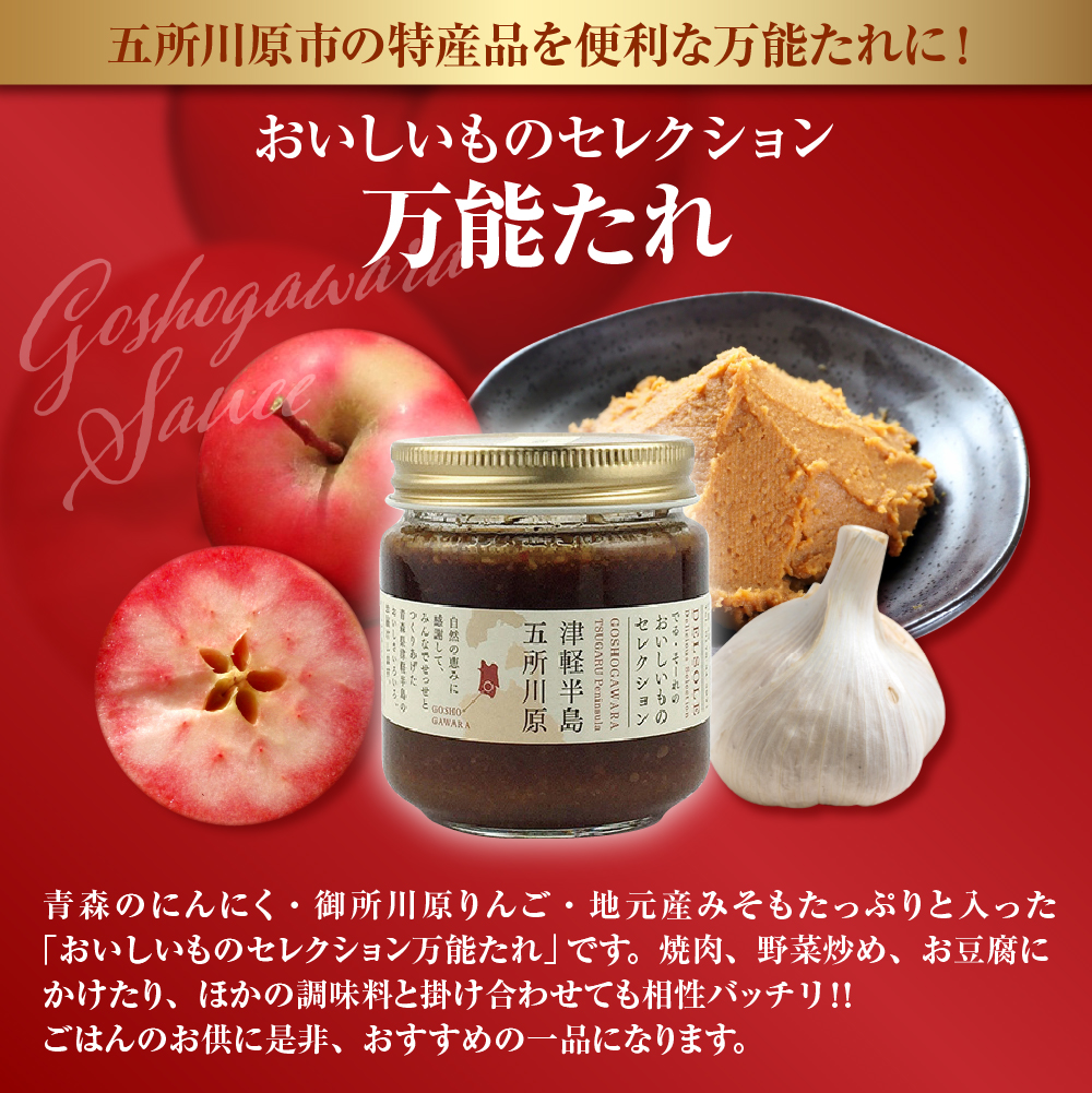 中まで赤～いりんご「御所川原」セレクト詰め合わせ ＜ジュース・ジャム・万能たれ＞ 五所川原市 青森県