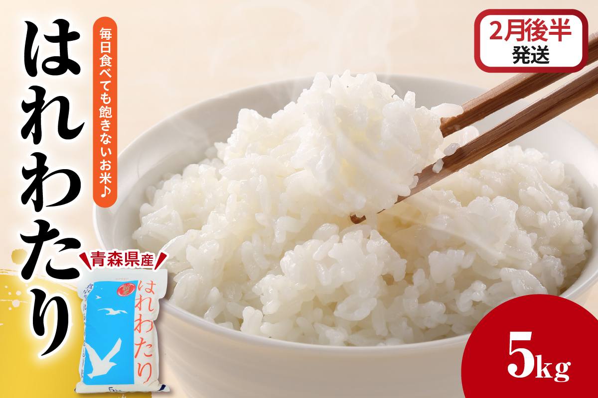 【2026年2月後半発送】米 5kg はれわたり (白米) 【精米 JA 農協 お米 コメ ご飯 5キロ】青森県 五所川原市