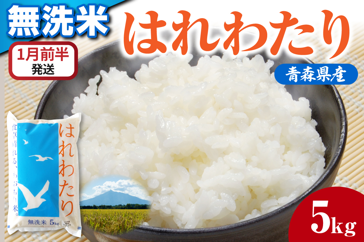 [1月前半発送]無洗米 5kg はれわたり 青森県産 [特A 米 白米 5キロ JAごしょつがる] 青森県 五所川原市