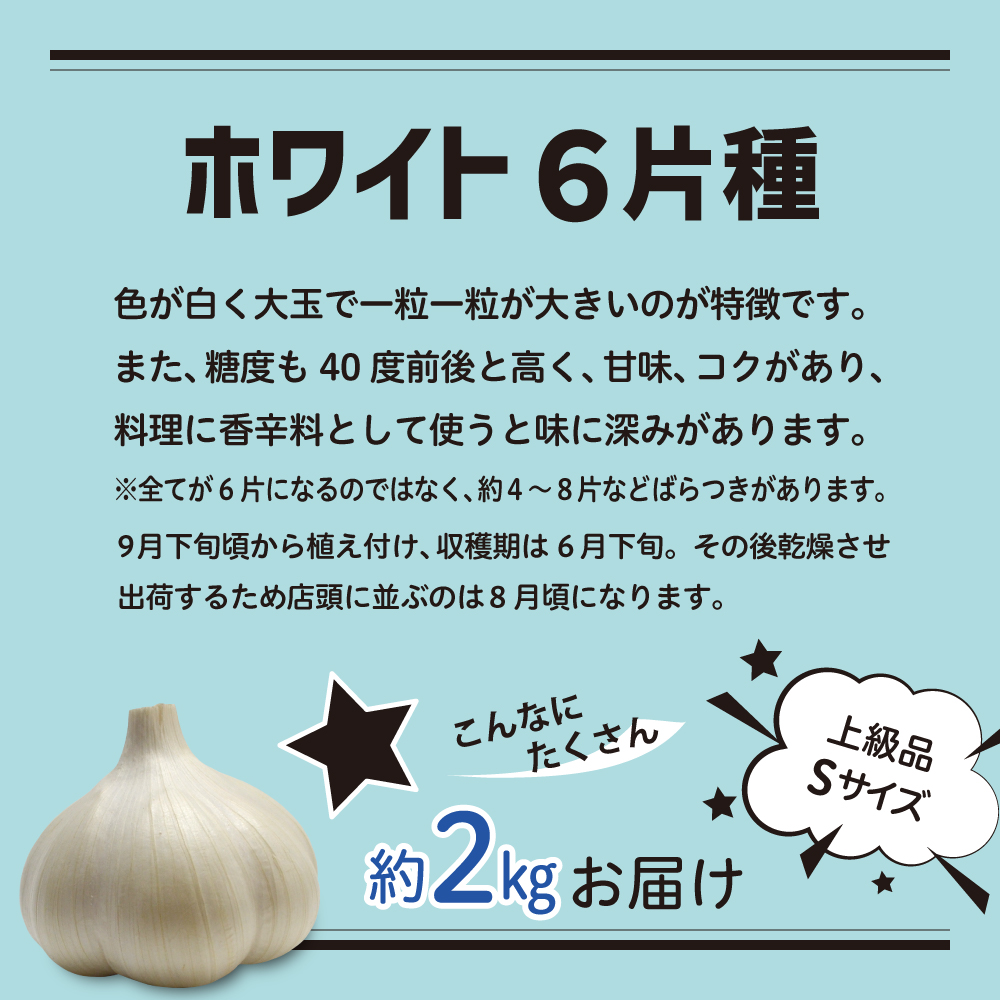 青森県産にんにく（上級品）Sサイズ 2kg
