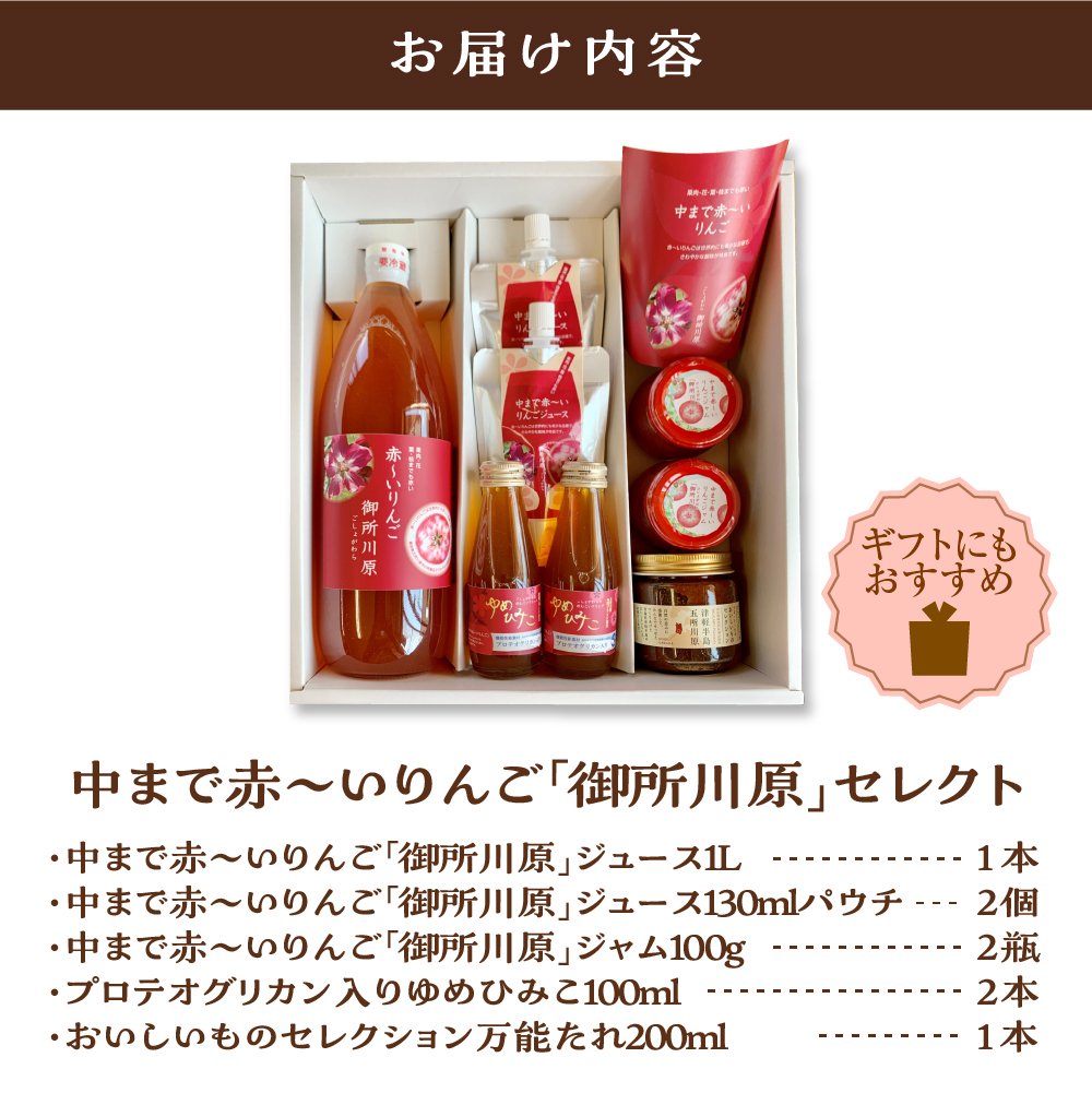 中まで赤～いりんご「御所川原」セレクト詰め合わせ ＜ジュース・ジャム・万能たれ＞ 五所川原市 青森県