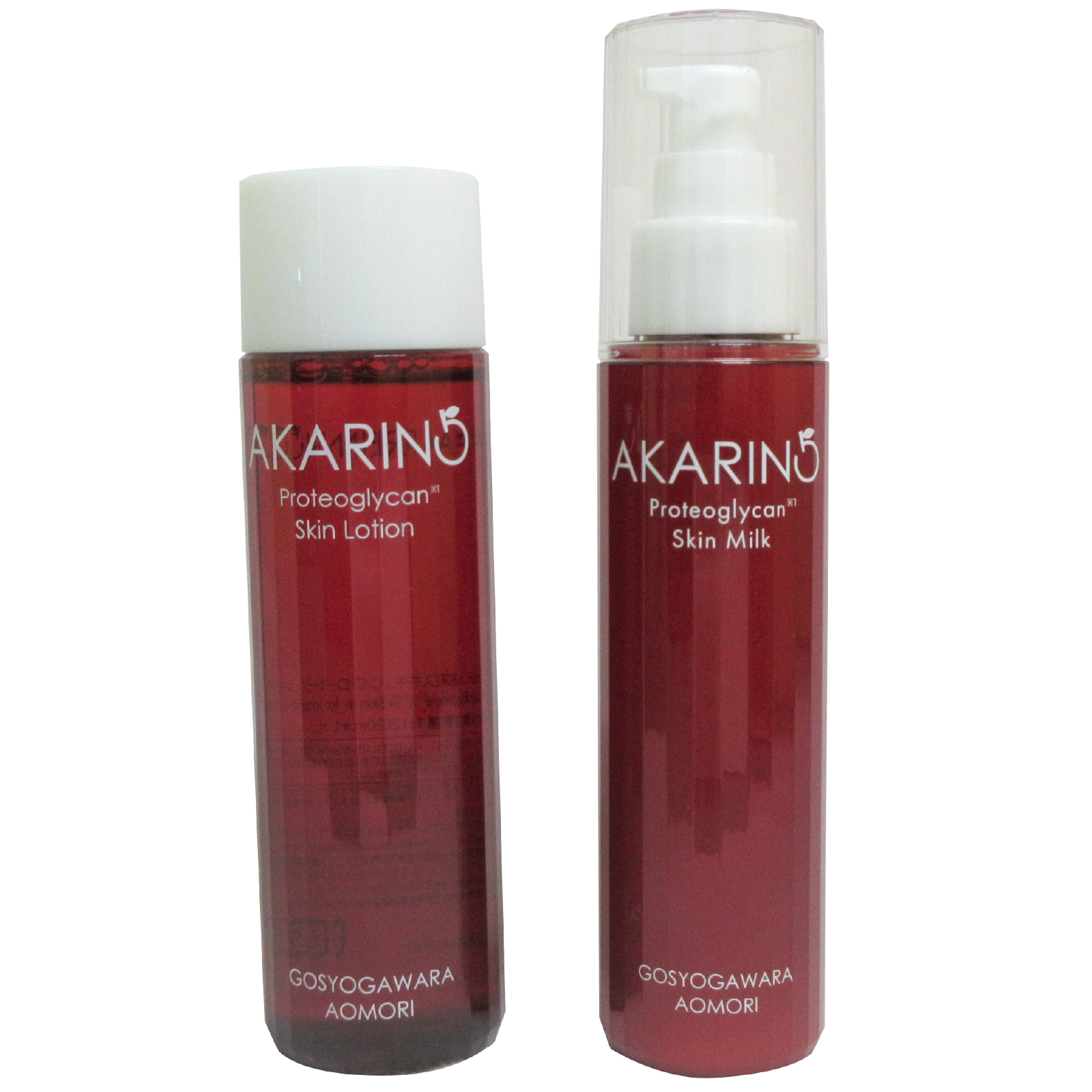 AKARIN5 プロテオグリカン スキンケアセット (化粧水＋保湿乳液） | 中まで赤～いりんご 「御所川原」 使用