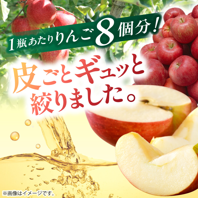 青森県産完熟100％りんごジュース 1L×6本 青森 完熟リンゴ果汁100％ 品種ブレンド