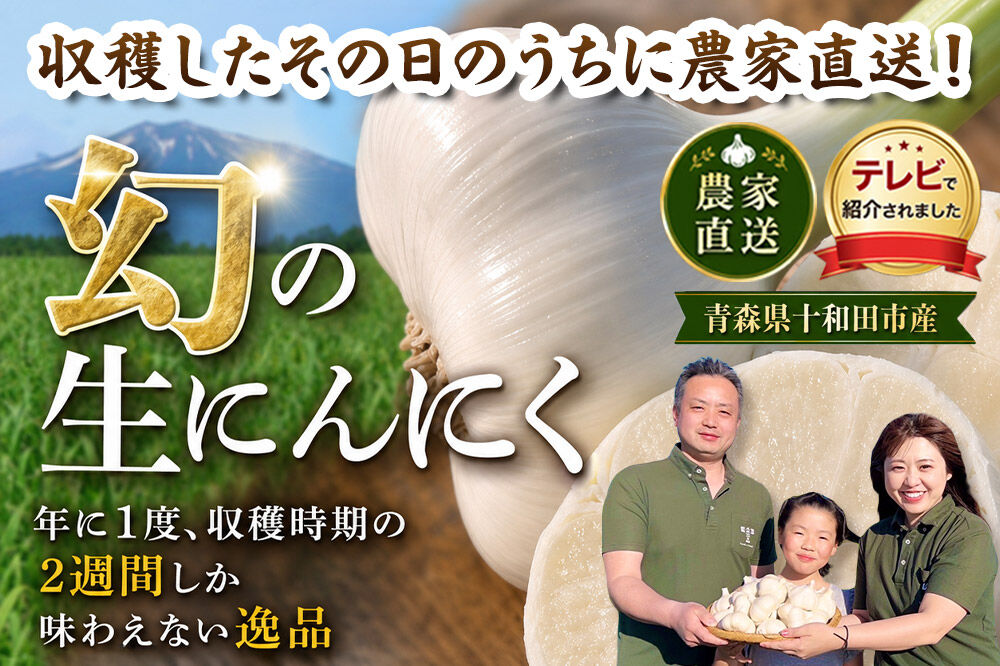 【2027年収穫分】先行受付【テレビ紹介】青森 幻の生にんにく15玉（農家直送・収穫期だけの限定品） 青森にんにくファーム [稀少 ニンニク 今が旬 直送]