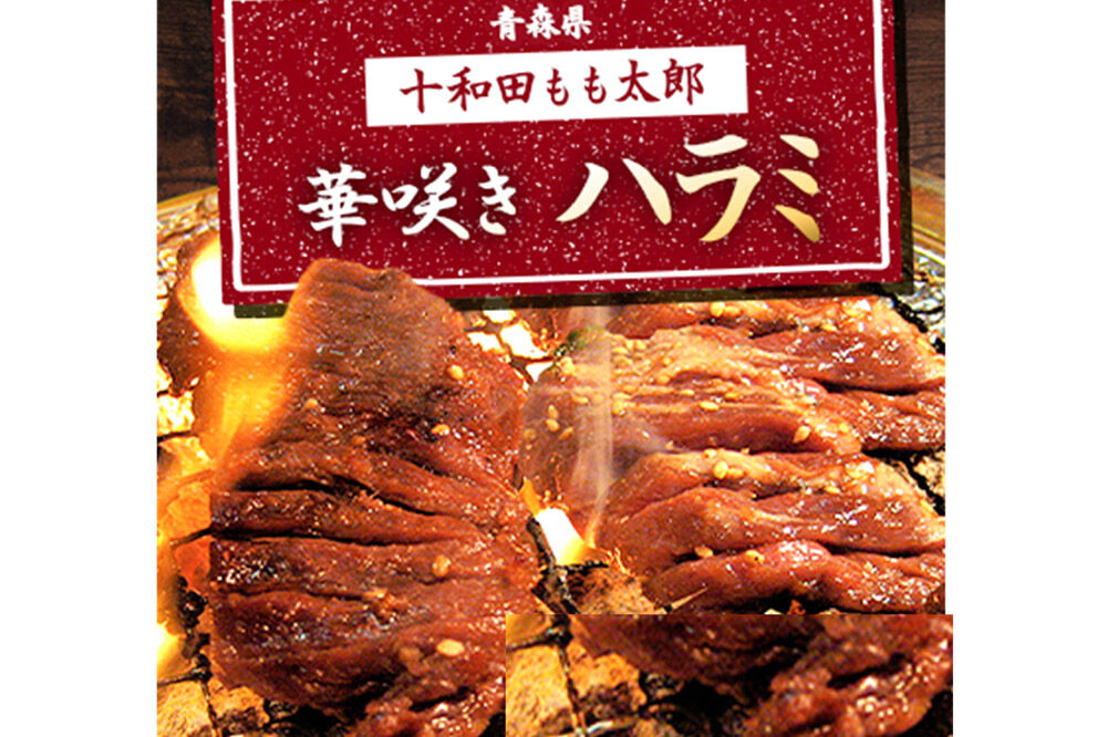 《定期便6ヶ月》華咲きハラミ（味付き焼肉用）410g×1パック【お試し】豚ハラミ 十和田もも太郎 [豚肉 焼肉 秘伝のたれ はらみ 冷凍 国産 青森県産]