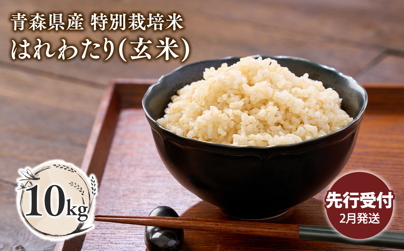 ≪令和8年産 先行予約≫2月中旬よりお届け! 　特別栽培米 はれわたり玄米10kg【青森県 平川市】先行予約 米 お米 玄米 青森県産 産地直送 おにぎり 朝ご飯 冷めてもおいしい ご飯 コメ こめ 白米 ごはん ブランド米 特A 特A米 お取り寄せ グルメ