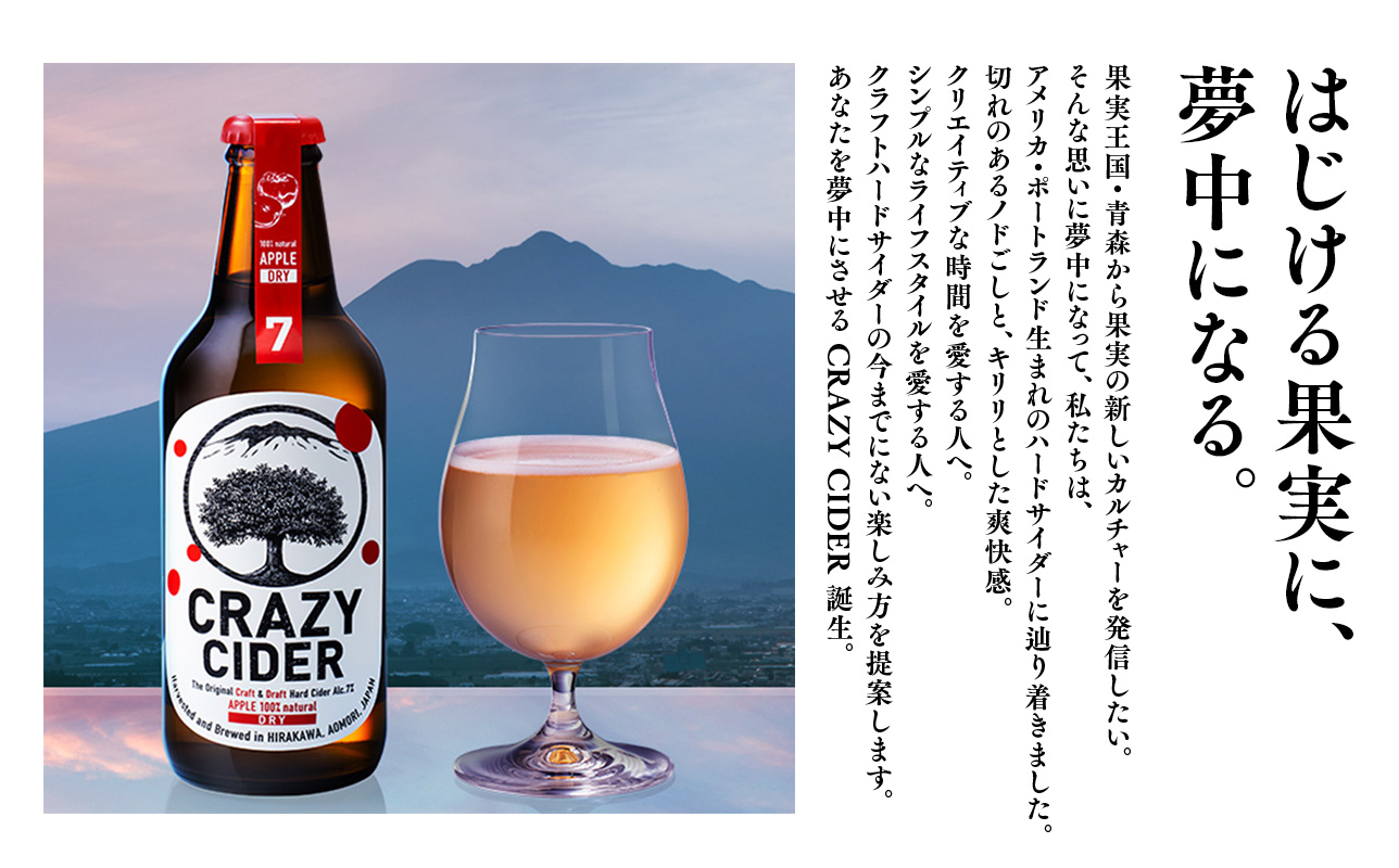りんごの果実酒 CRAZY CIDER（クレイジーサイダー・ドライ：アルコール度数7％）330ml×3本セット