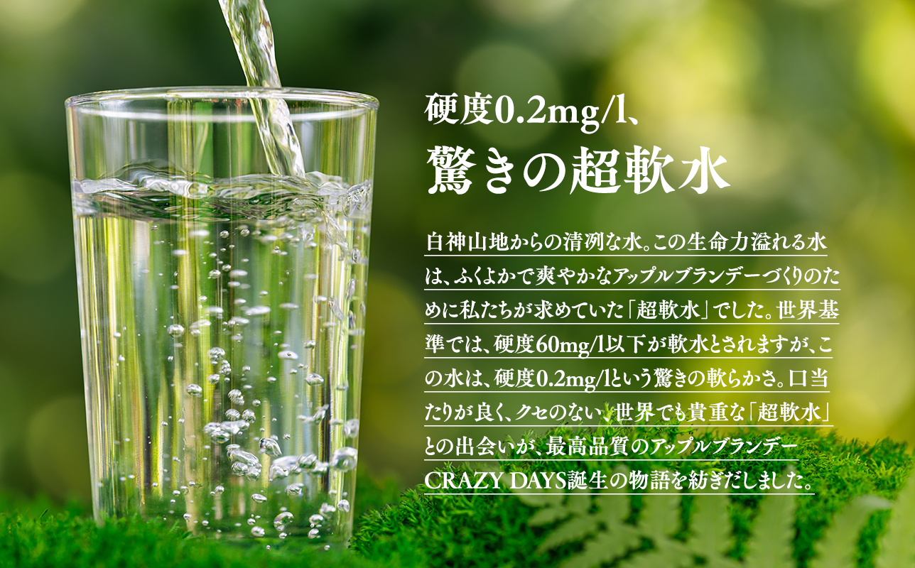 プレミアムアップルブランデー「CRAZYDAYS　WHITE　DREAM　EDITION」（アルコール度数：40％）700ml