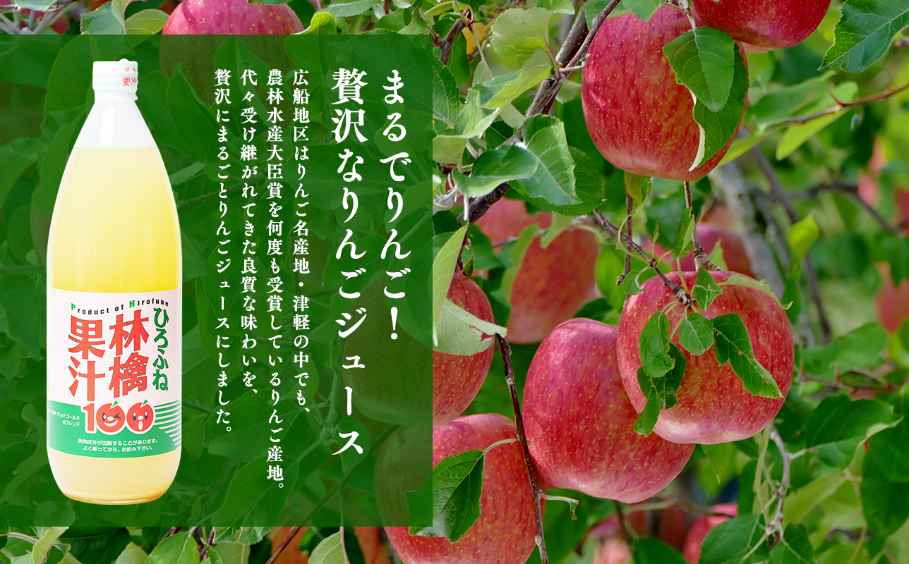 ひろふね林檎果汁100％（ブレンド1L×6本入り）