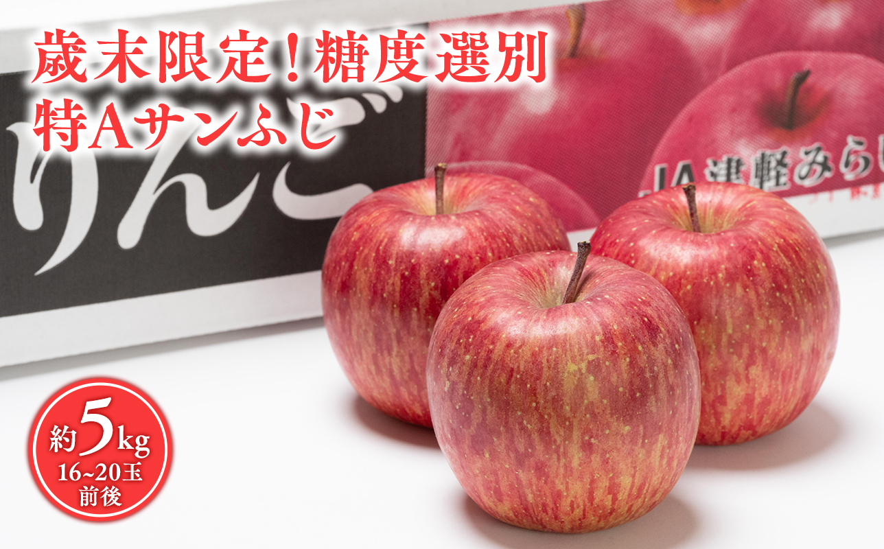 歳末限定！糖度選別 特Aサンふじ約5kg 糖度13度以上！【青森県 平川市 JA津軽みらい 2月】 青森 青森県産 平川 りんご リンゴ 林檎 くだもの 果物 フルーツ