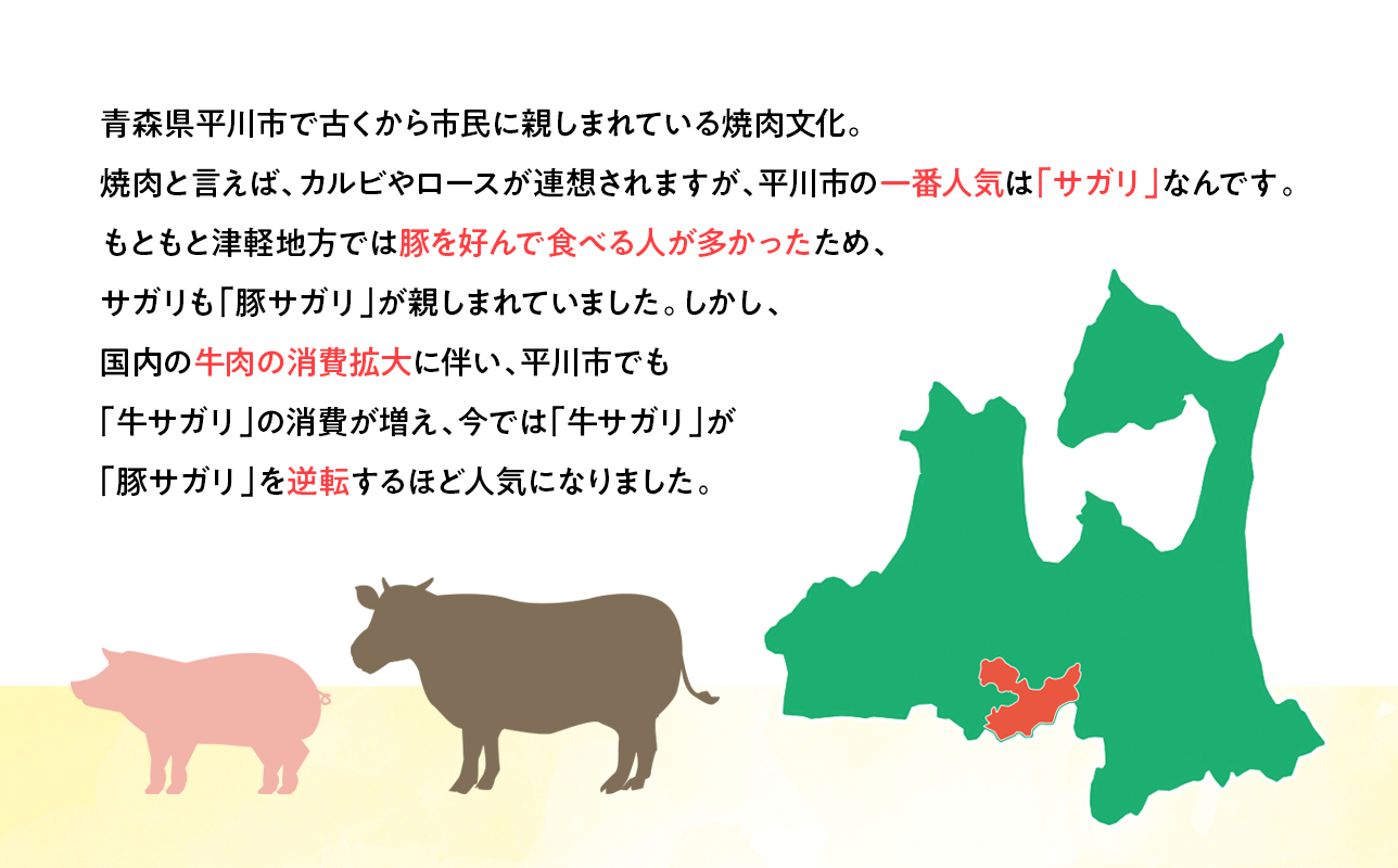 『レジェンド精肉店』としてTVに取りあげられた大人気精肉店！平川サガリ焼肉セット　約3㎏<hi-0029-002>