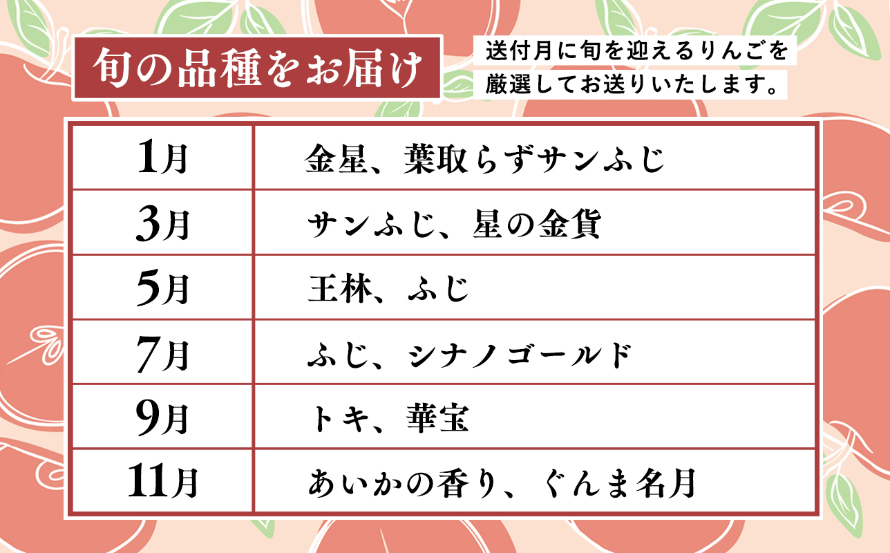 【7月発送開始】隔月配送　定期便６回　特選　甚八りんご　５kg　【青森県 平川市 マルジンサンアップル】1月 3月 5月 7月 9月 11月贈答用 青森 青森県産 平川 りんご リンゴ 林檎 くだもの 果物 フルーツ