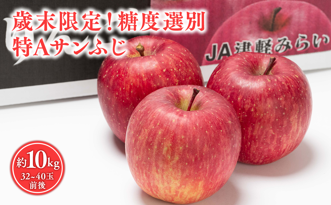 歳末限定！糖度選別 特Aサンふじ約10kg 糖度13度以上！【青森県 平川市 JA津軽みらい 2月】 青森 青森県産 平川 りんご リンゴ 林檎 くだもの 果物 フルーツ