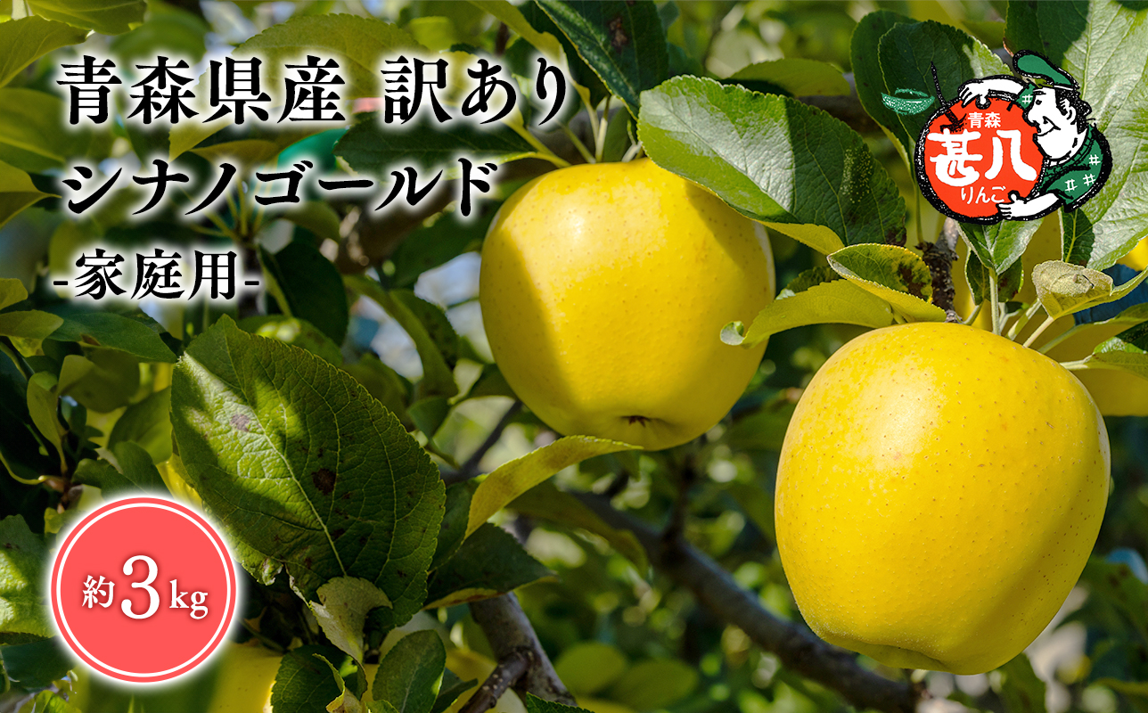 ６月発送　訳あり　家庭用　甚八りんごシナノゴールド３kg　【マルジンサンアップル　6月　青森県産　平川市　りんご　シナノゴールド　3kg　訳あり　家庭用】