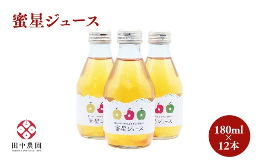 100年の歴史 蜜星ジュース 180ml×12本 林檎 林檎ジュース フルーツ 果物 アップル 青森県 平川市 平川市産 お取り寄せ 果汁 100% リンゴジュース ジュース 贈答 オリジナル ミックス 飲料 田中農園 