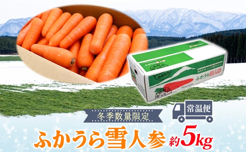  【冬季数量限定】ふかうら雪人参 約5kg 人参 にんじん ニンジン ジュース フルーティー 甘い おいしい ブランド 野菜 青森県 深浦町