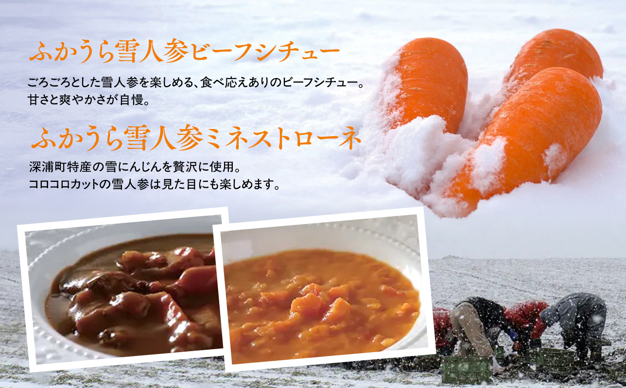 雪人参ビーフシチュー 雪人参ミネストローネ各4個 