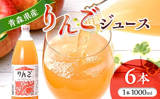 りんごジュース 1000ml×6本セット リンゴ アップル 飲料  F41-0094