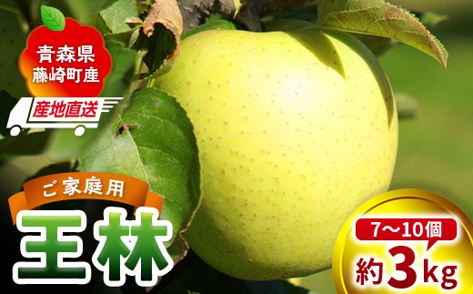 ＜産地直送＞ 王林 家庭用 約3kg(7〜10個) りんご リンゴ 林檎 果物 フルーツ  F41-0077