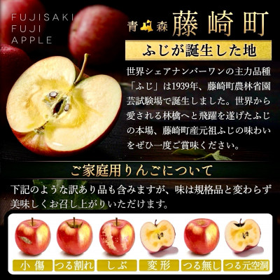 [先行予約]葉とらずサンふじ 厳選 小玉 約3kg ご家庭用りんご(訳あり) 青森リンゴ 青森林檎【配送不可地域：離島・沖縄県】【1278838】