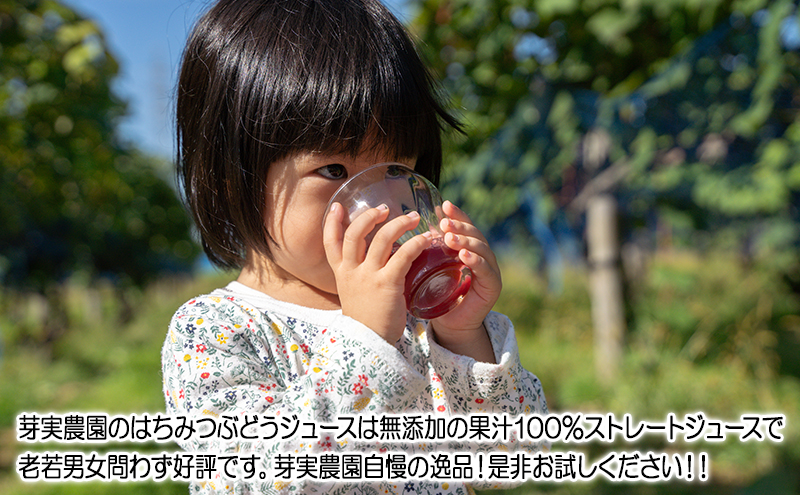 芽実農園のぶどうジュース(はちみつぶどう100％) 720ml×6本 青森県鶴田町産はちみつぶどう使用
