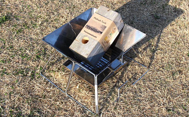 SDGSアイテム 日本一の木造三連太鼓橋 鶴の舞橋 廃材利用 マイハシトーチ ミニスウェーデントーチ 1個