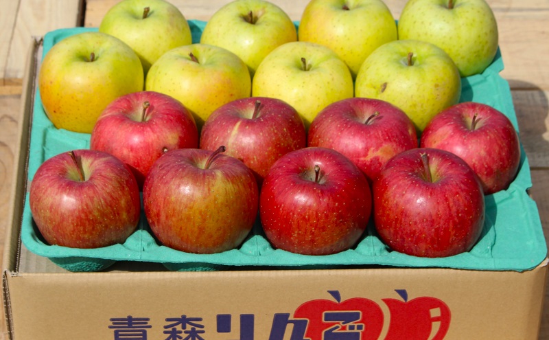 【2月発送】家庭用 サンふじ・王林 詰め合わせ 約3kg 果物類 フルーツ 林檎 リンゴ 鶴田町 青森県 おやつ デザート