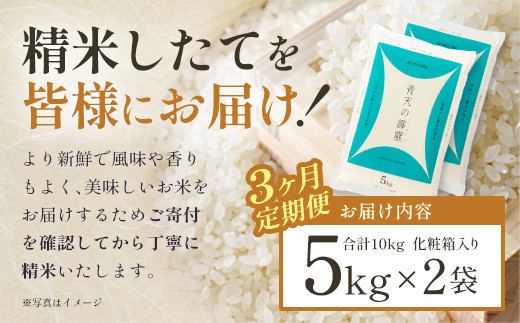 【令和8年産】【3ヶ月定期便】青天の霹靂　精米10kg（5kg×2袋）　【02408-0122】