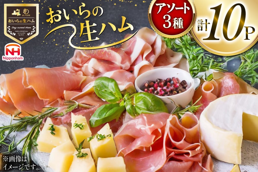 生ハム おいらの生ハム アソート セット 計10p [日本ハムマーケティング 青森県 おいらせ町 oi02ayo820003] 詰め合わせ 肩ロース オリーブオイル ハム 日本ハム 日ハム 小分け サラダ おつまみ