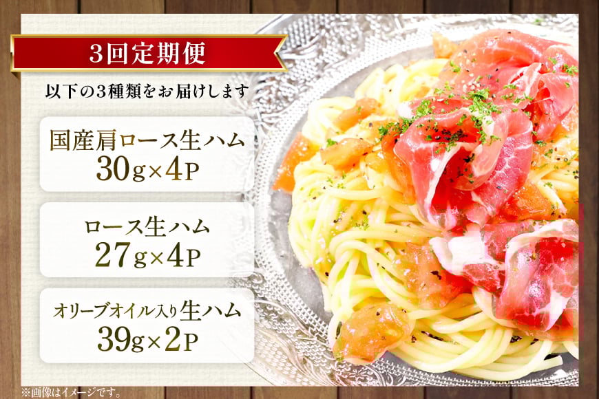 生ハム 3回 定期便 おいらの生ハム アソート セット 計30p [日本ハムマーケティング 青森県 おいらせ町 oi02ayo820004] 詰め合わせ 肩ロース オリーブオイル ハム 日本ハム 日ハム 小分け サラダ おつまみ