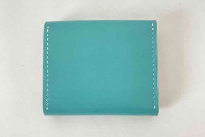 牛革 財布 手作り 三つ折り 財布 1個 おいらせブルー [CBRO.m 青森県 おいらせ町 oi02ayo710002] ブルー ハンドメイド ハーフウォレット 財布 ウォレット 三つ折り財布 コインケース レディース