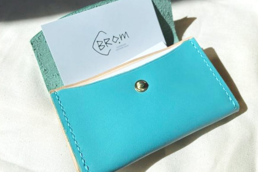 牛革 名刺入れ 1個 おいらせブルー [CBRO.m 青森県 おいらせ町 oi02ayo710007] カードケース ハンドメイド 手作り 青