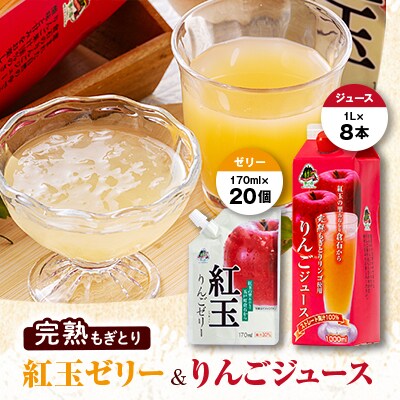 紅玉ゼリー20個＆りんごジュース8本　セット【配送不可地域：離島・沖縄県】【1029023】